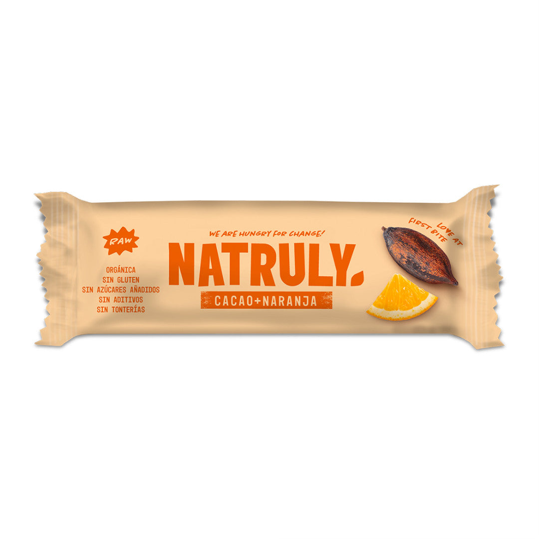 Barrita Raw de Cacao y Naranja BIO - 40 gramos - Natruly