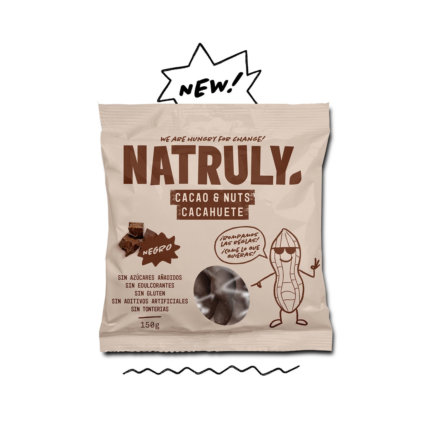 Cacao & Nuts negro - 150 gramos - Natruly