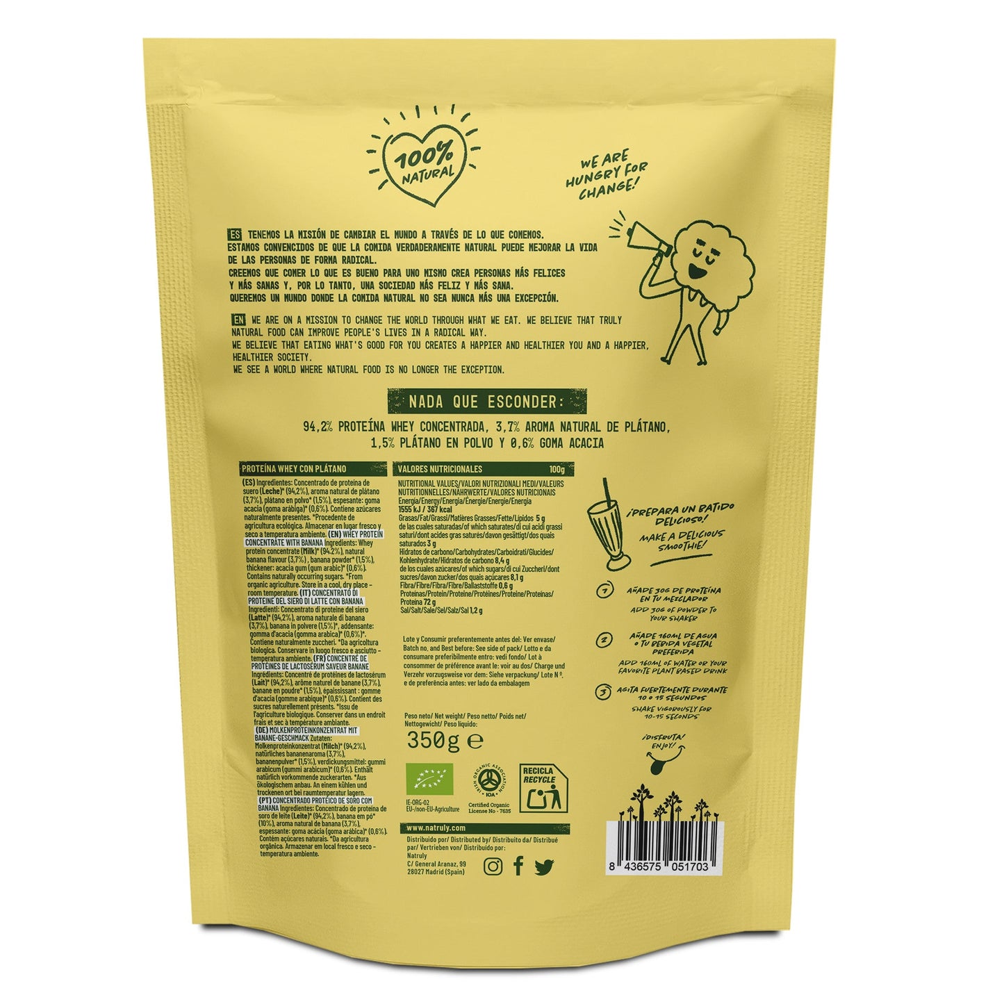 Proteína Whey de Plátano | BIO | 350g