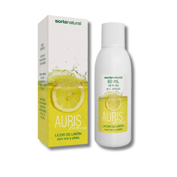 Auris Licor de Limon Gotas con Cobre, Oro y Plata - 60 ml - Soria Natural