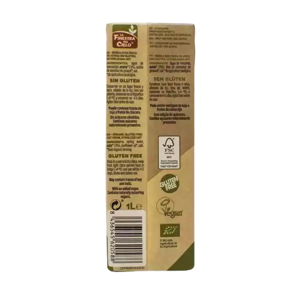 Bebida de avena sin gluten BIO - 1 litro - La Finestra