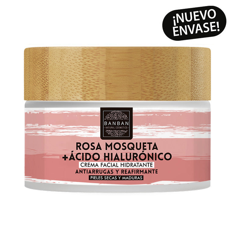 Crema facial rosa mosqueta y ácido hialurónico - 50 mL - Banban