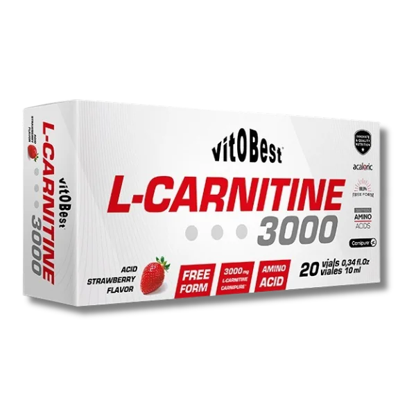 L-CARNITINE 3000 Fresa ácida - 20 Viales - Vitobest