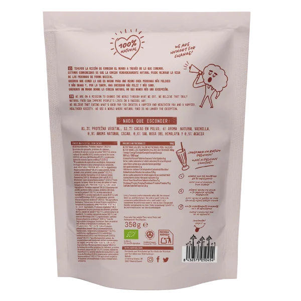 Proteina vegana sabor Cacao Sin Gluten BIO - 350 gramos - Natruly
