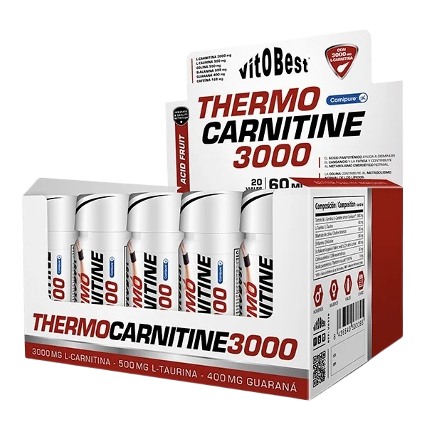 Thermocarnitine 3000 Acid Fruit - 20 Viales De 60 ml - Vitobest