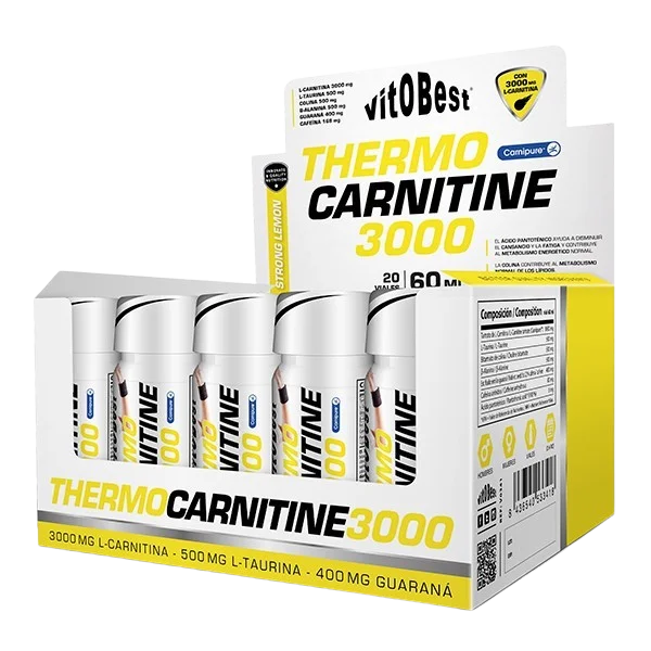 Thermocarnitine 3000 Strong Lemon - 20 Viales De 60 ml - Vitobest