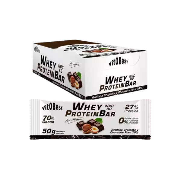 Whey Bar Avellana y Chocolate puro 70% by Torreblanca - Vitobest