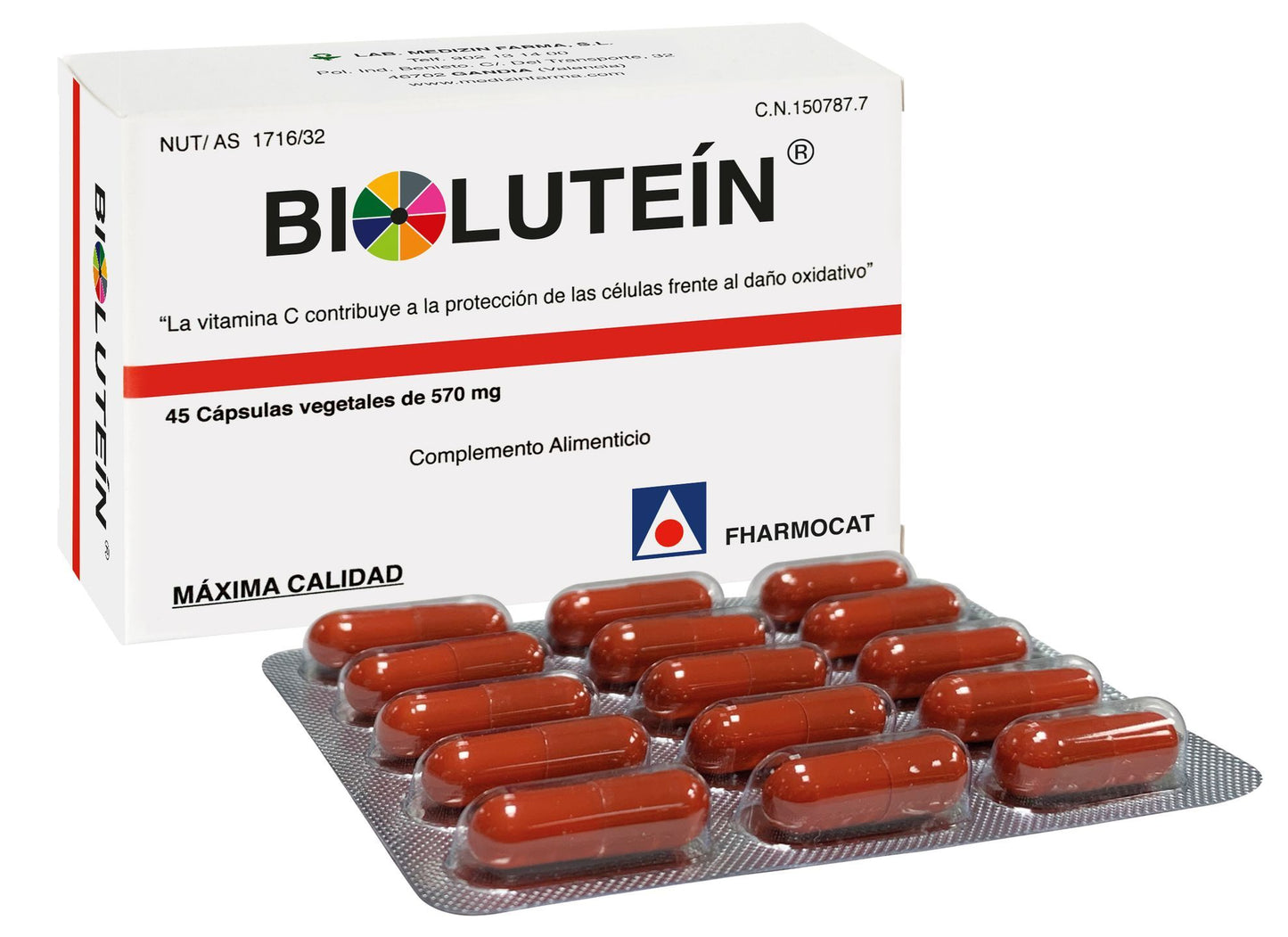 BIOLUTEIN 700 mg - 45 cápsulas - Fharmocat