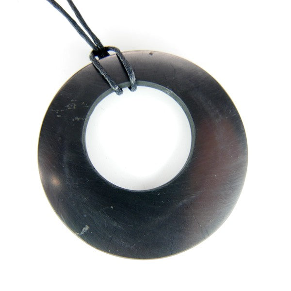 Colgante de Shungit Círculo Agujereado - Gemoterapia