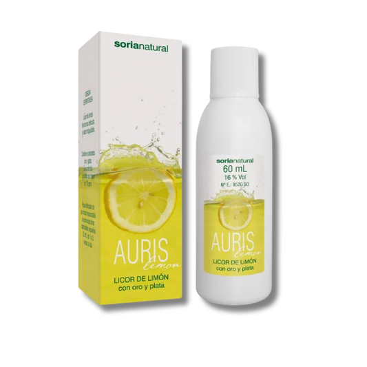 Auris Licor de Limon Gotas con Cobre, Oro y Plata - 60 ml - Soria Natural