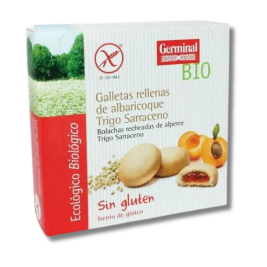 Galletas Sin Gluten de Trigo Sarraceno rellenas de Albaricoque BIO - 200 gramos - Germinaloque