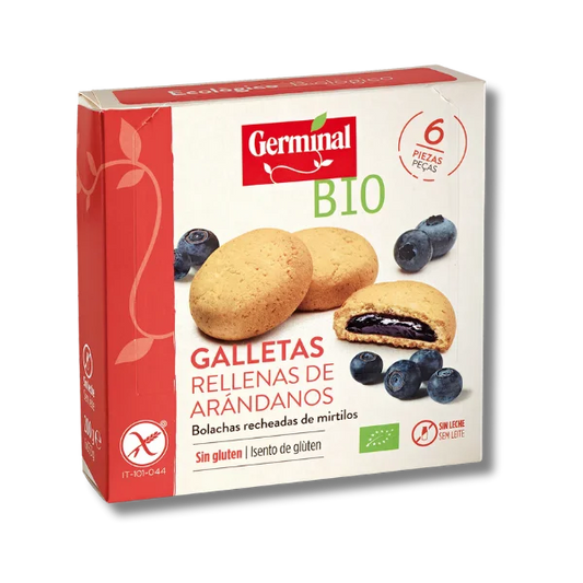 Galletas sin gluten rellenas de arandanos BIO - 200 gramos - Germinal