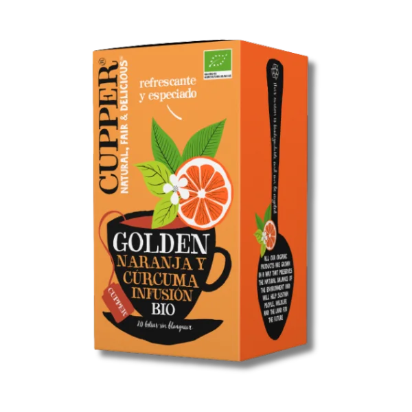 Infusión golden (naranja y cúrcuma) (BIO) - 20 bolsas - Cupper