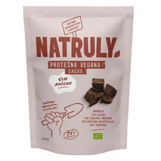 Proteina vegana sabor Cacao Sin Gluten BIO - 350 gramos - Natruly