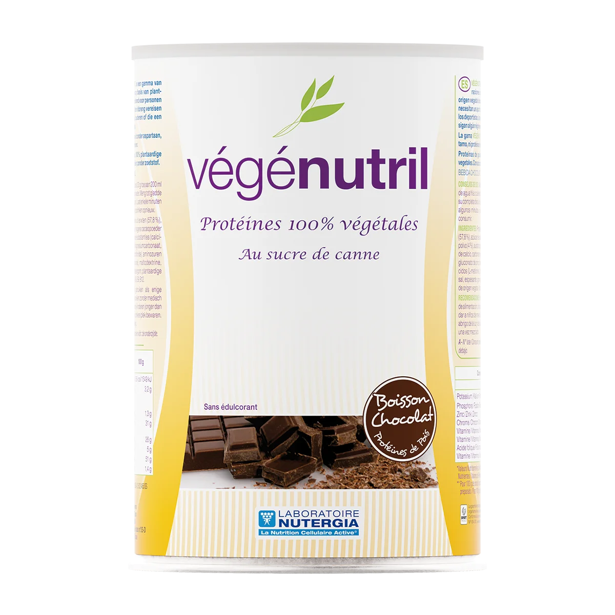 VEGENUTRIL CHOCOLATE (proteina de guisante) - Bote 300 gramos (10 Preparaciones) - Nutergia